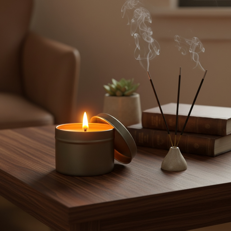 Incense Bliss Travel Tin Candle | Smoke & Spice Collection
